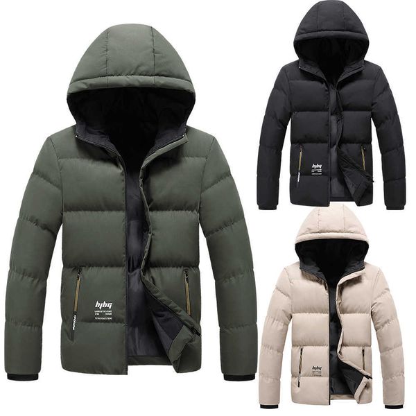 

men parka coat winter casual cotton coat men jacket hoodies jacket puffer jacket autumn clothing warm windbreaker plus size 5xl 210603, Black