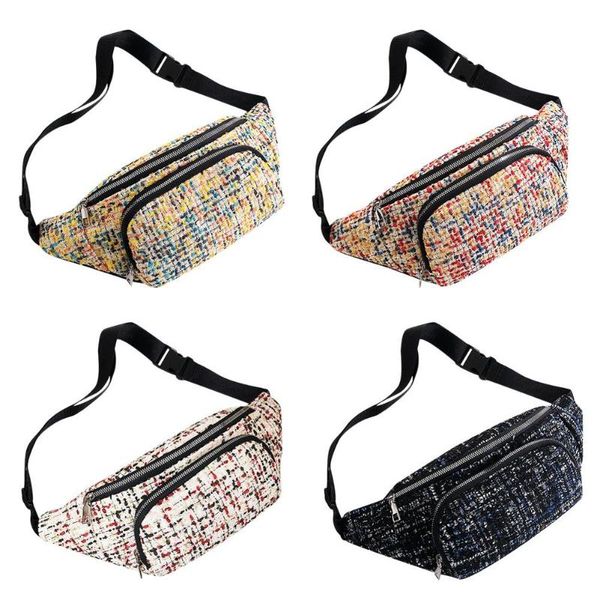 

woolen waist bag classic delicate zipper fanny chest belt phone pack women small crossbody bags daily shopping