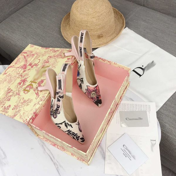 

high heeled women's 2021 summer new d home fashion pointed back thin heel flat sandals ysj, Black