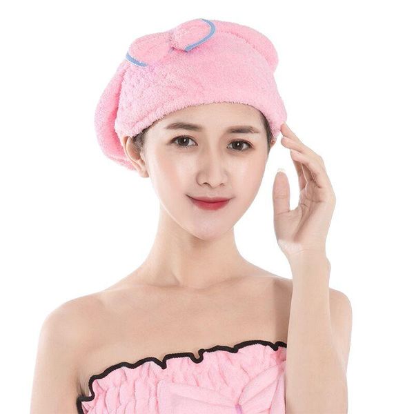 

bowknot dry hair cap microfiber shower women towels bathroom soft towel