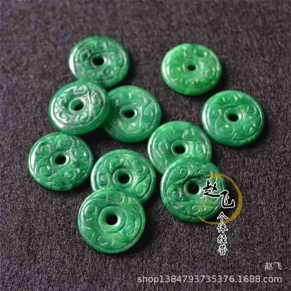 

18mm baby lock dry green iron dragon cloud pattern safety buckle DIY Jewelry Earring accessories jade pendant