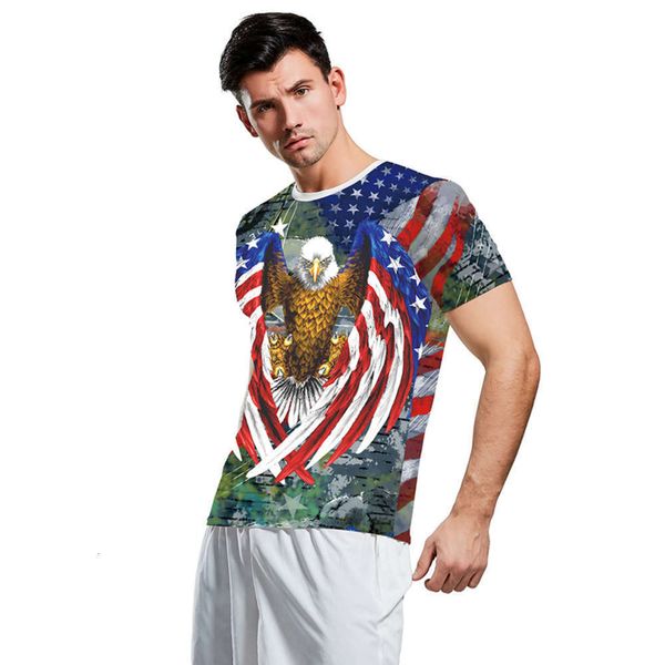 

hoodies & sweatshirts men's fashion casual independence day printed short sve t-shirt b129-9166, Black