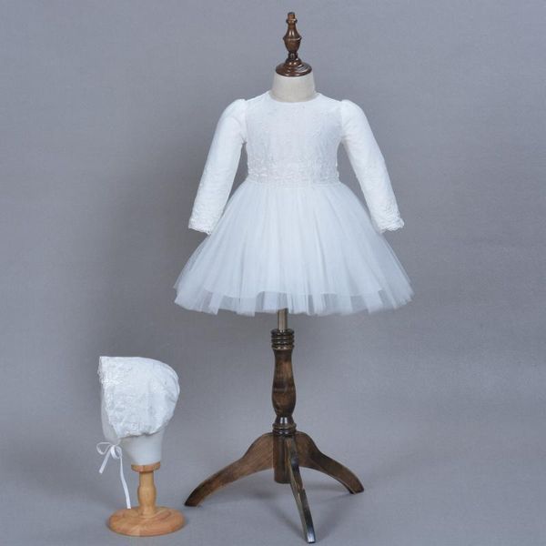 

girl's dresses white baby girl 1 year old brithday dress with hat princess formal wedding clothes 2021 summer baptism, Red;yellow