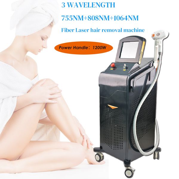 755NM 808nm 1064nm máquina de remoção de cabelo dispositivo de laser de gelo rejuvenescimento com trio clusteres tecnologia diodos