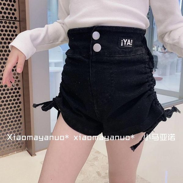 

shorts 2021 girls denim autumn fashion kids clothes 3-9 years d, Black