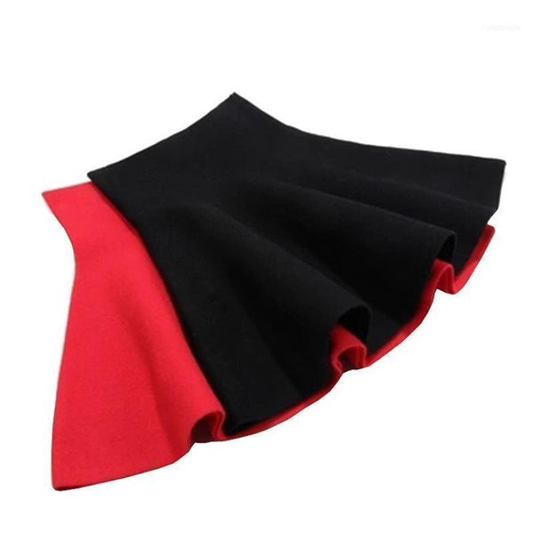 

skirts 2021 children girl waist skirt kids wool knit black red baby tutu pettiskirt 2 color princess wear 25941, Blue