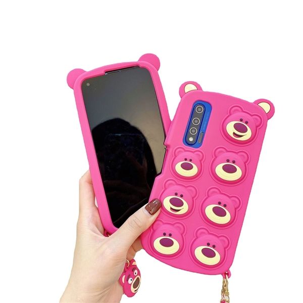 

japan and south korea cartoon strawberry bear is suitable for y20 rodent killing pioneer decompression mobile phone case y19 anti falling