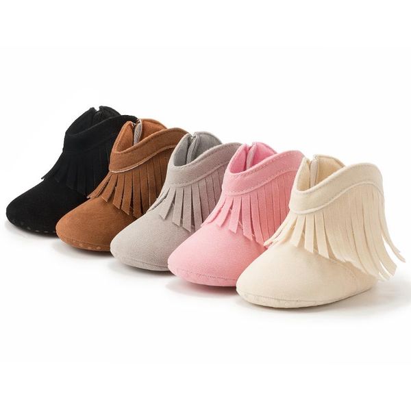 

first walkers spring autumn baby tassel boots cute solid color moccasins infant toddler