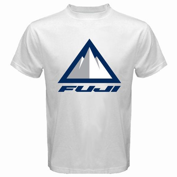 

new fuji bicycle bike logo men's white t-shirt size s to 3xl, White;black
