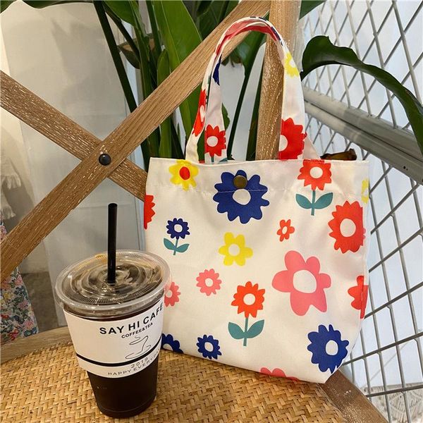

evening bags corduroy mini totes bag cute daisy printing handbag female small canvas tote ladies casual vintage bucket pouch