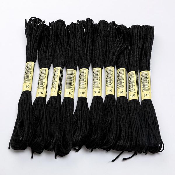 

branch thread color no.310 black dmc floss cross stitch embroidery yarn diy polyester cotton sewing skein kit tools, Black;white