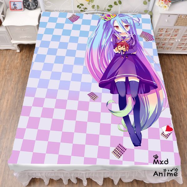

sheets & sets japanese anime no game no life shiro bed sheet throw blanket bedding coverlet cosplay gifts flat sheet cd048 ob7p