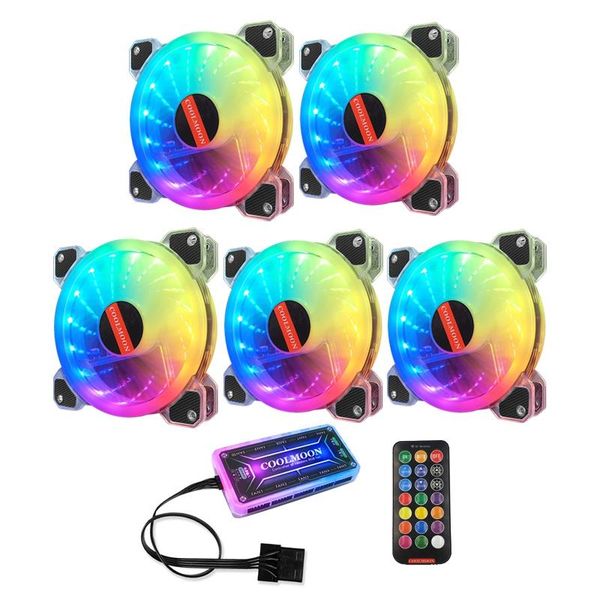 

computer chassis cooling fan, 12cm fan rgb mute cpu fan(5pcs) lappads