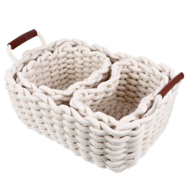 

pcs 1 set cotton rope snack baskets tote crafted fruit storage