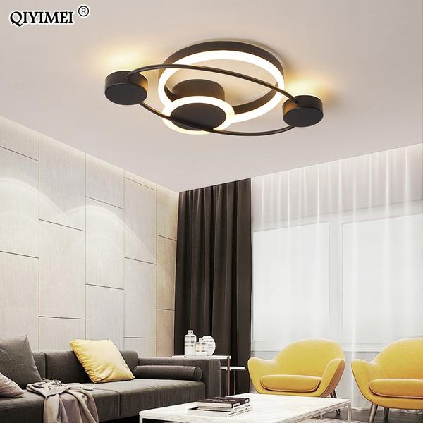 

acrylic led ceiling lights for indoor home bedroom white black color luminaria para sala kitchen lamp dimmable ac85-265v lustre