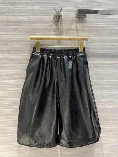 

women's shorts designer sheepskin summer clothing female five cents trousers leather pants women 3496, White;black
