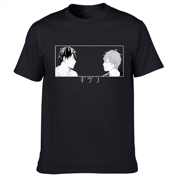 

yaoi bl given anime mens t shirts manga music tshirts fashion summer streetwear harajuku funny loose, White;black