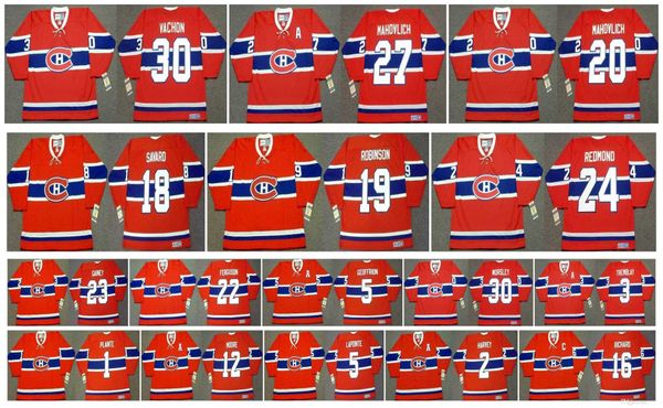 

vintage montreal canadiens jersey 5 guy lapointe 1 jacques plante 12 dominic moore 2 doug harvey 16 henri richard bob gainey custom hockey, Black