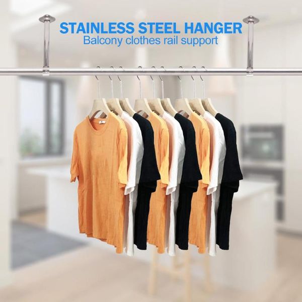 

hangers & racks 2pcs closet rod end base stainless steel wardrobe clothes hang rail pole holder scope of application balcony hanger