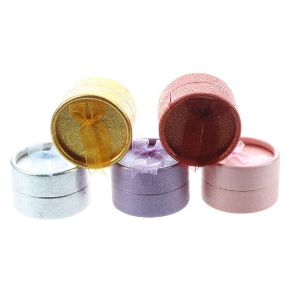 

jewelry pouches, bags 5pcs cardboard round ring necklace earring gift package case box display, Pink;blue
