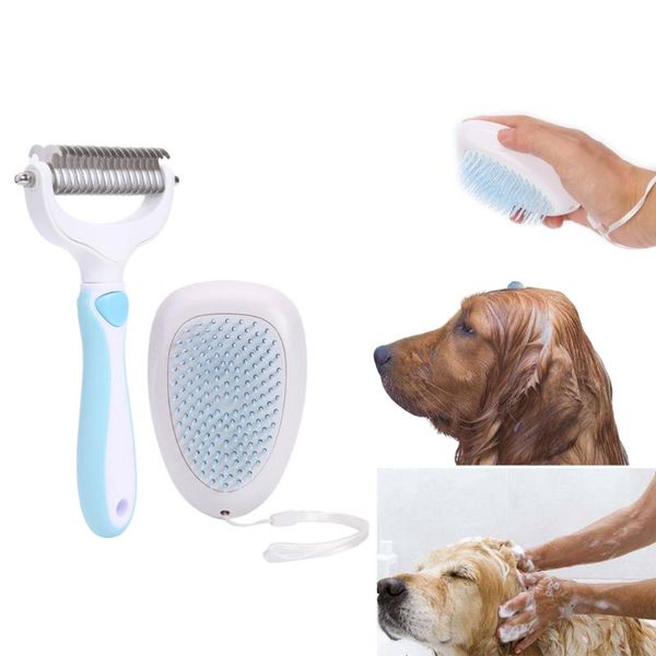 

pet cat dog brush puppy bath shampoo massage hair grooming removal comb cleaning tools supplies