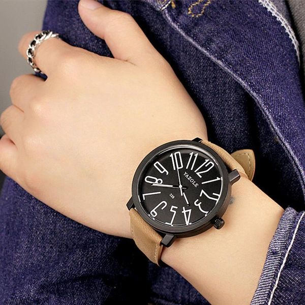 

wristwatches reloj hombre mens watches yazole military sport wrist watch women quartz clock erkek kol saati drop, Slivery;brown