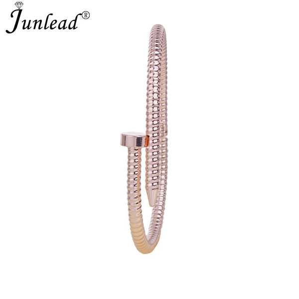 

junlead fashion simple double layer knot bracelet open loop metal chain bohemian golden color retro bangle for women, Black