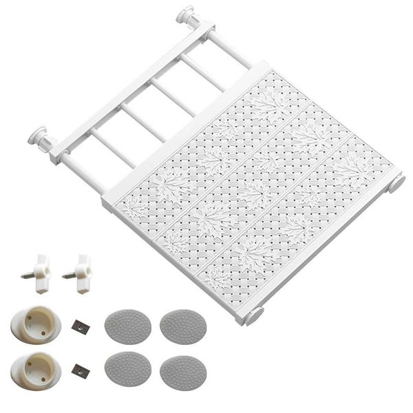 

hooks & rails hanging rod bathroom storage rack heavy duty expandable closet tension shelf easy install cupboard multi-use space saving