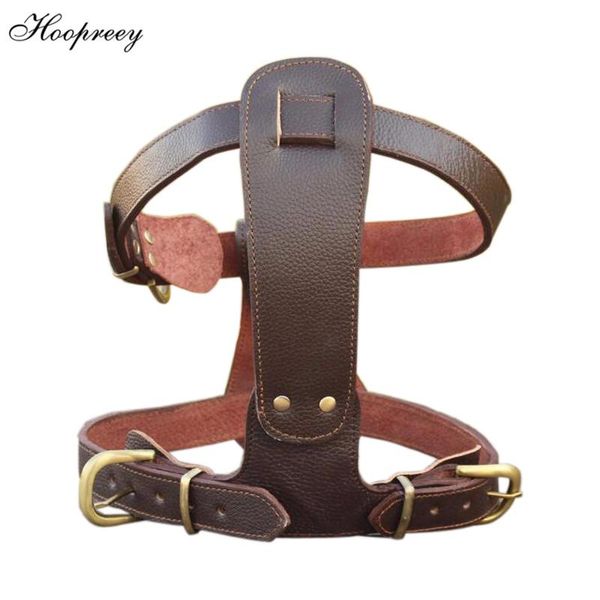 

dog collars & leashes pet products design double belt genuine cow leather large harness for pitbull training collar