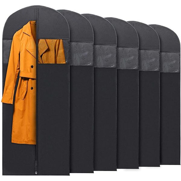 

clothing & wardrobe storage hanging garment bags for and travel - suit bag, dress shirt, coat cover with window zipper set 5 pcs