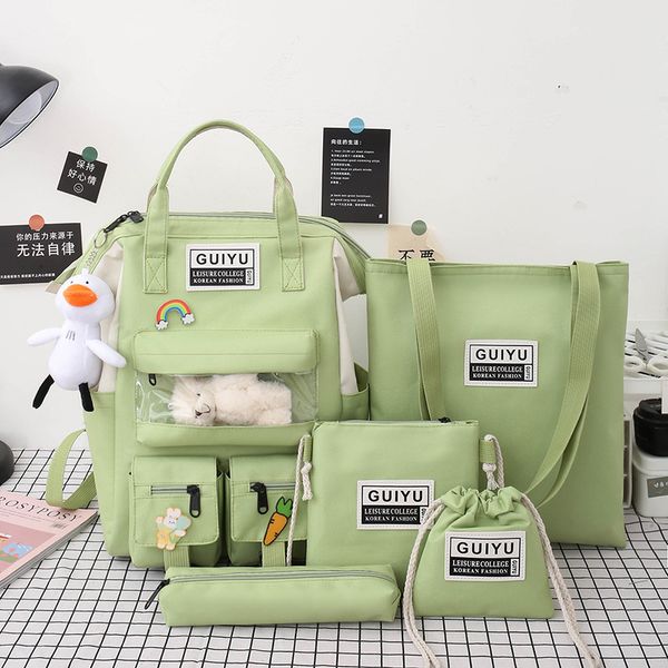 

hbp white 2022 latest canvas fashion mummy bag korean version of high school students big capacity backpack outdoor shoulder bags