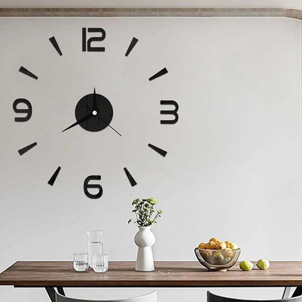 

wall clocks 6 kinds mute clock diy mirror acrylic digital room decor sticker simple modern bedroom decoration living