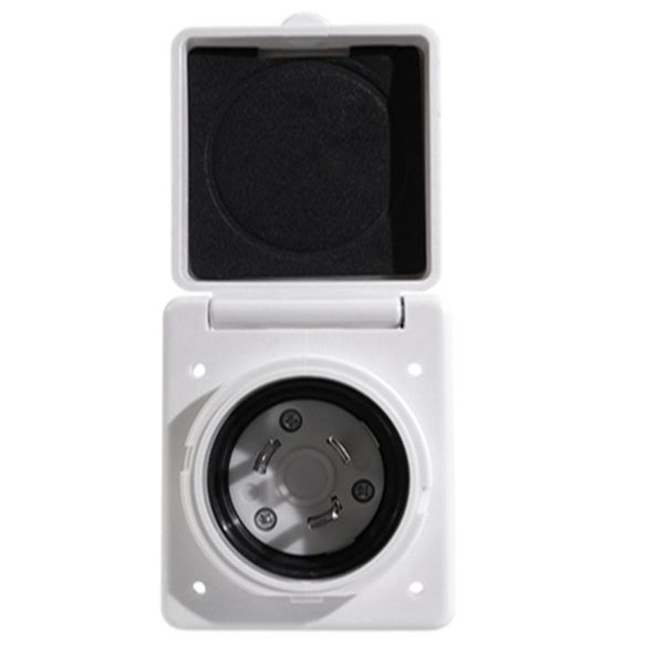 

30a power inlet waterproof twist lock for camper rv - us style (white) atv parts