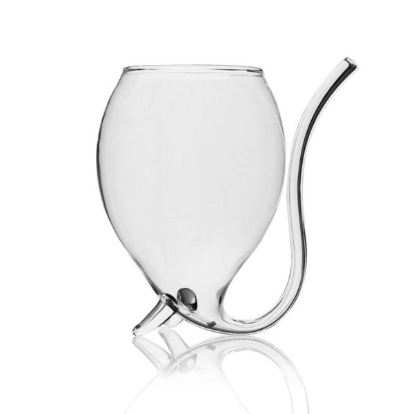 

hip flasks creative 300ml 2pcs devil red wine glass transparent cup mug with built in drinking tube straw water for home bar el