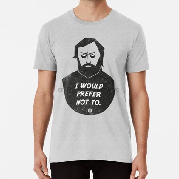 

men's t-shirts slavoj zizek - i would prefer not to t shirt bartleby melville retro vector attitude, White;black