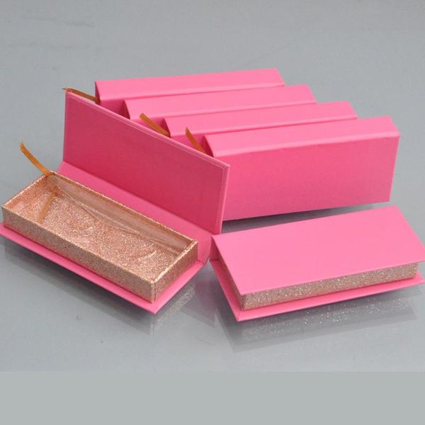 

wholesale eyelash packaging box lash boxes package custom rectangle red rose gold false eyelashes makeup storage case vendors