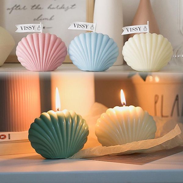 

candles 1pc shell candle home decoration birthday soy wax scented wedding pography tools