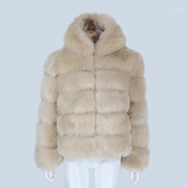 

women's fur & faux furyourself 2021 winter jacket women coat hooded elegant thick warm outerwear streetwear fake, Black