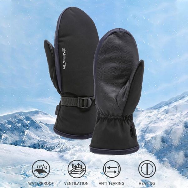

ski gloves winter men women snowmobile mittens snowboard motorcycle cycling heated waterproof windproof anti-wear