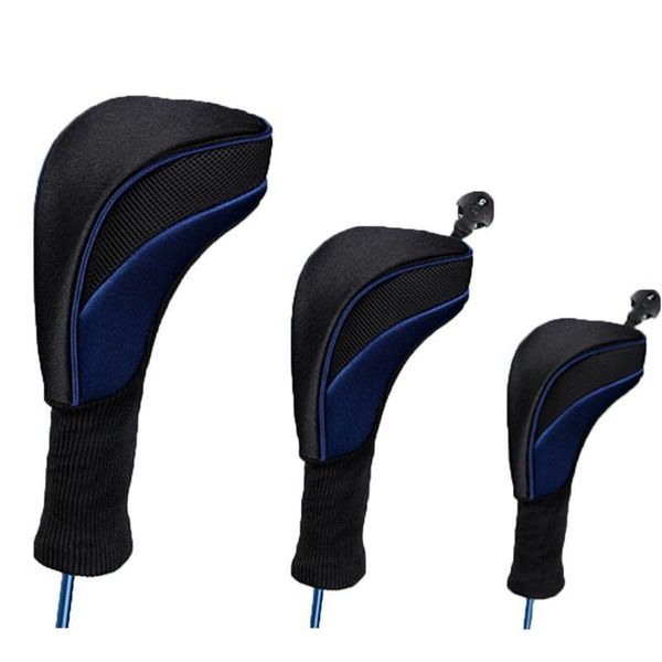 

club grips 3 pcs high elastic breathable golf head covers long neck interchangeable r58b