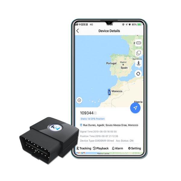 

car gps & accessories tracker 16pin obd plug play trace playback tracking device locator platform/app/sms checking