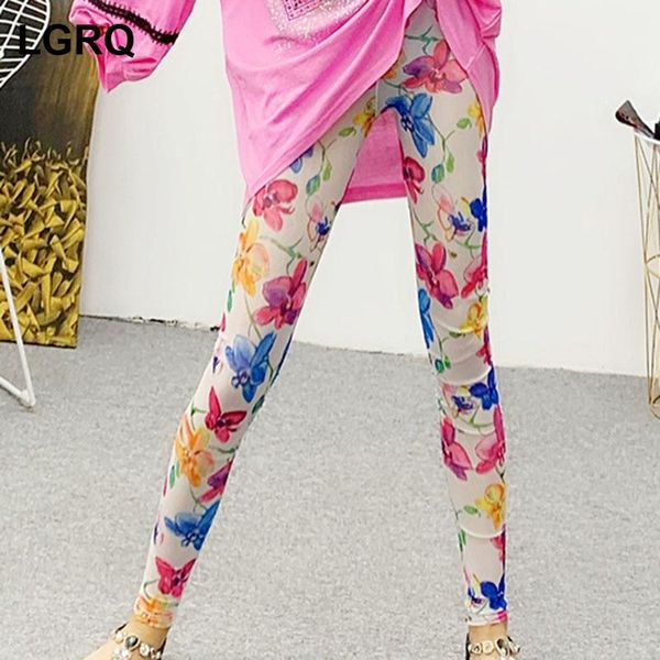 

women's pants & capris [lgrq] high elastic waist printing pencil trousers arrival fit women fashion tide spring autumn 2021 19d2159, Black;white