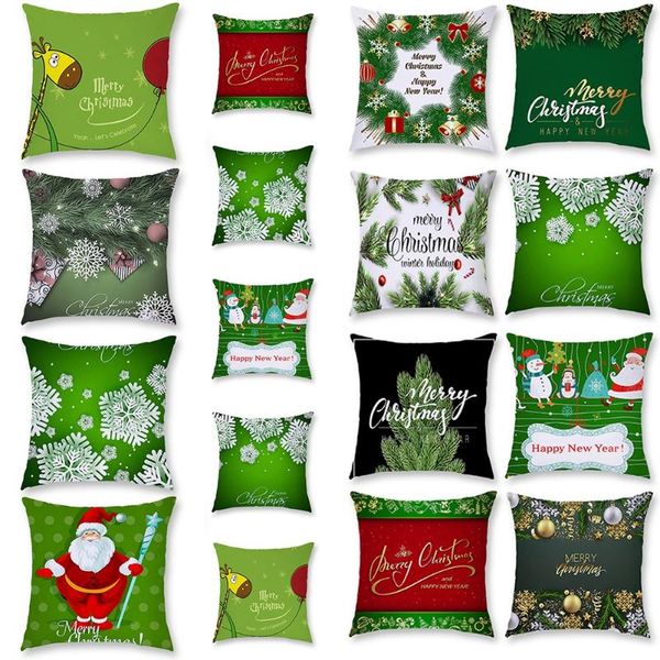 

pillow case 18" christmas xmas cushion cover polyester home sofa throw decor gifts