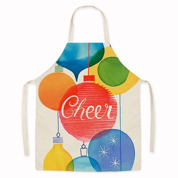 

aprons cartoon creative light bulb balloon pattern home kitchen cooking linen hand wiping belt shoulder sleeveless apron coffeeworkwear