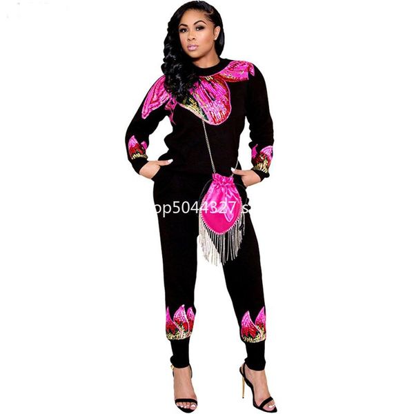

african sets for women 2021 long sleeve beading sequined elastic bazin baggy pants rock style dashiki famous suit lady ethnic clothing, Red