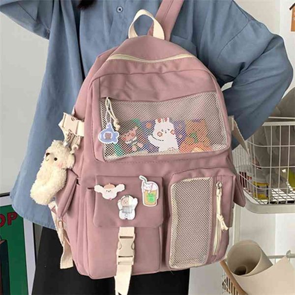 

joypessie kawaii nylon women backpack fashion waterproof rucksack for teen girls school bag cute student bookbag travel mochila 210911