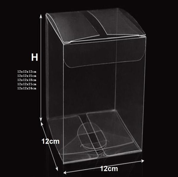 

gift wrap 13*13cm 11*11cm 20pcs large clear doll display packaging boxes pvc box transparent toyes storage packing