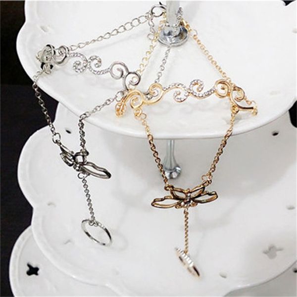 

butterfly artificial diamond inlay bracelet fashion alloy hand jewelry women korea gold plated chain jewelry accessories 3zx p2, Golden;silver