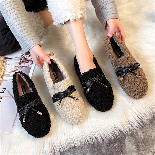 

fashion walking shoes ladies cotton comfortable driving flat plush women warm size34-43 slippers, Black