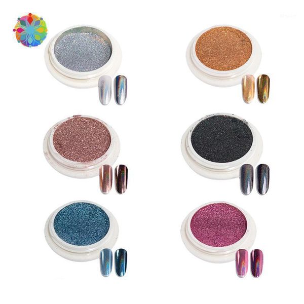 

gradient sparkly dust chrome pigment uv gel polish holographics nail powder laser glitters art decoration1, Silver;gold